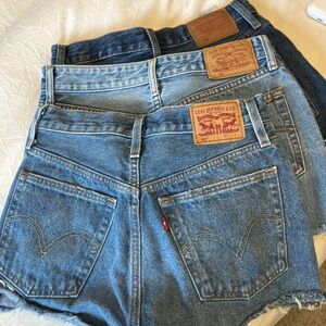Blue Denim High-Waisted Shorts